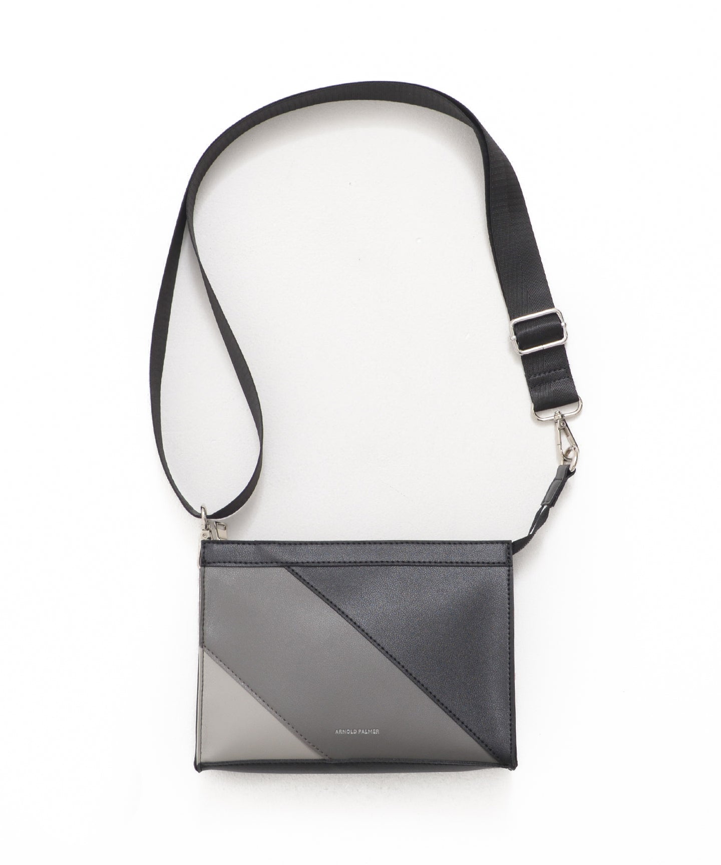 Arnold Palmer フェイクレザー パネルショルダーバッグ